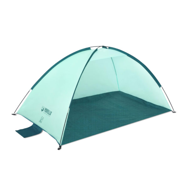 aqua blue beach tent