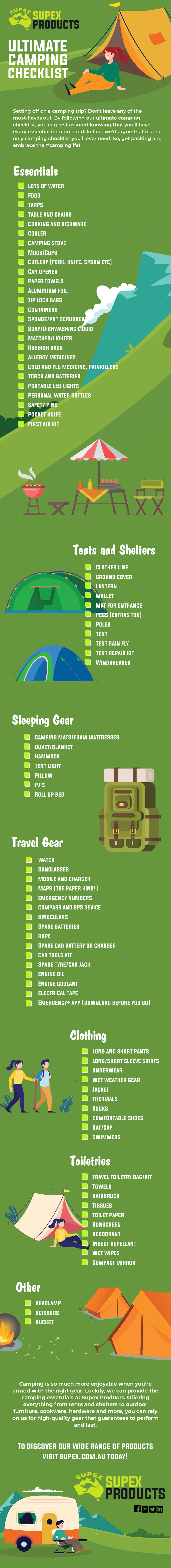 Ultimate Camping List by Supex